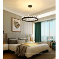 Lámpara colgante de cristal decorativa redonda ajustable con luces LED para decoración moderna del hogar y del hotel